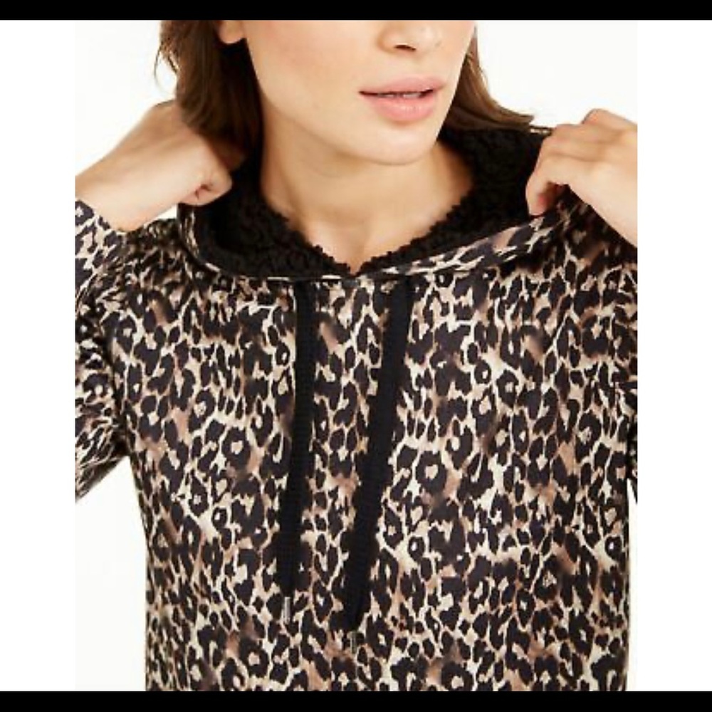 Ideology Women's Leopard Round-Hem Hoodie, - Picture 3 of 9
